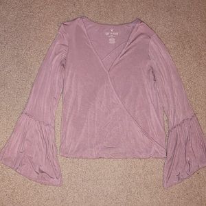 Pink bell-sleeved American Eagle long sleeve